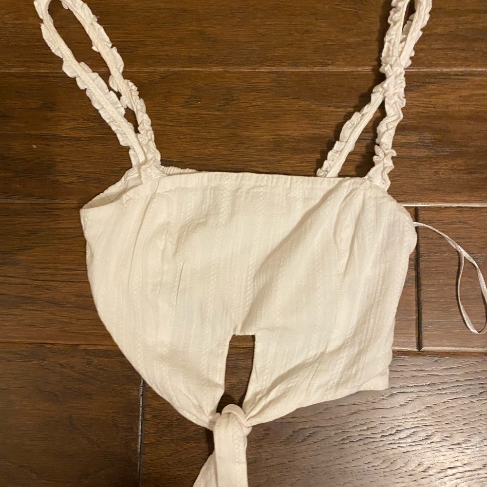 Princess Polly White Cropped Tank Top